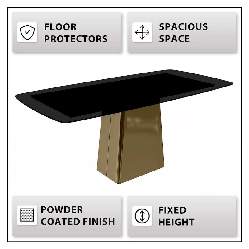 Quinix Rectangular Dining Table with Sintered Stone/Glass Top