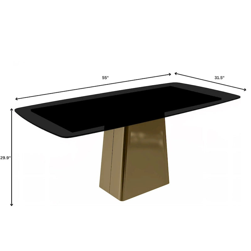 Quinix Rectangular Dining Table with Sintered Stone/Glass Top