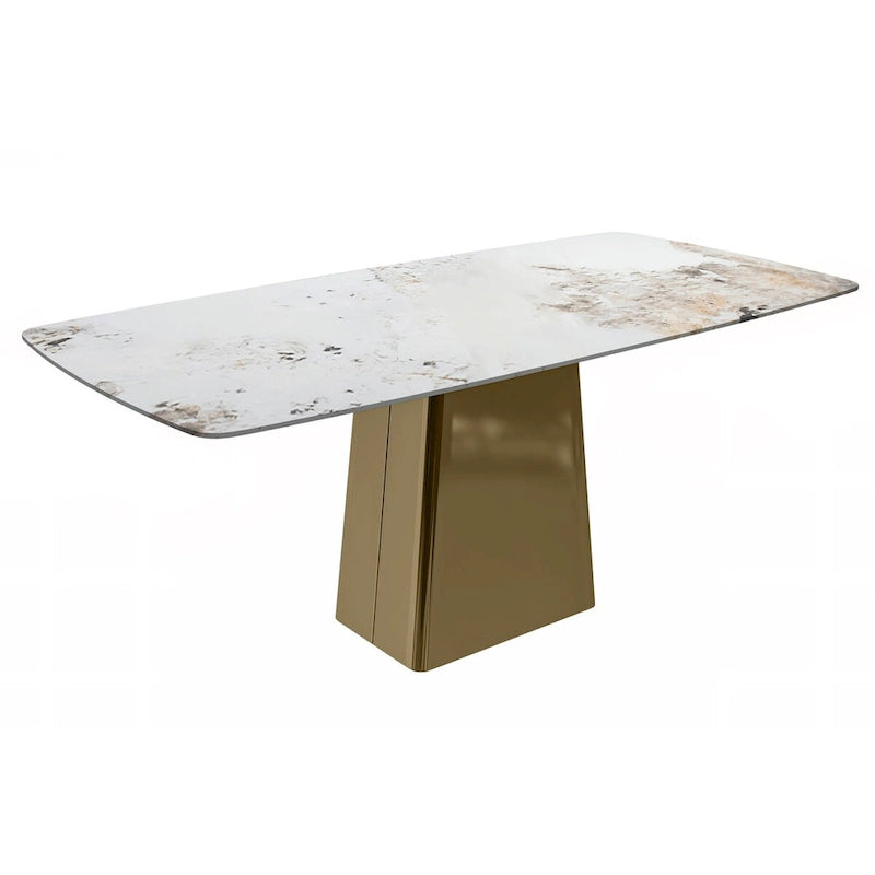 Quinix Rectangular Dining Table with Sintered Stone/Glass Top