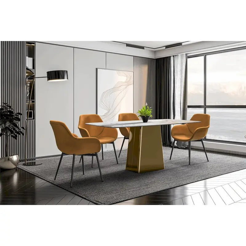 Quinix Rectangular Dining Table with Sintered Stone/Glass Top