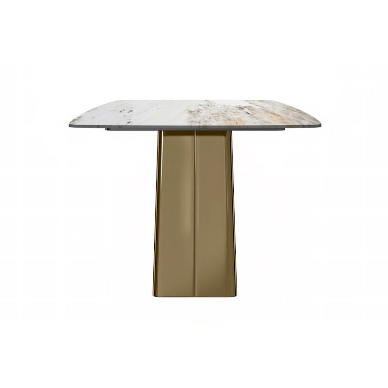 Quinix Rectangular Dining Table with Sintered Stone/Glass Top