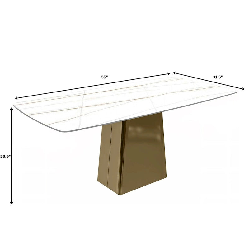Quinix Rectangular Dining Table with Sintered Stone/Glass Top