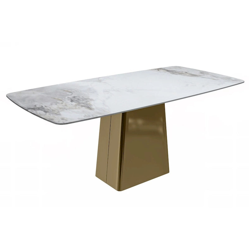 Quinix Rectangular Dining Table with Sintered Stone/Glass Top