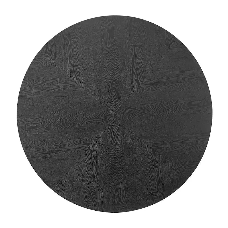 Round Dining Table Black Walnut with X-cross Leg for Kitchen, Dining Room