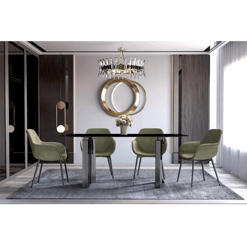 Astra Series Dining Table with Sintered Stone/Glass Top