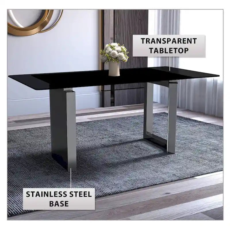 Astra Series Dining Table with Sintered Stone/Glass Top