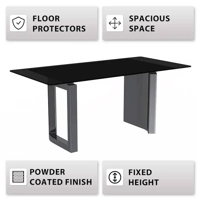 Astra Series Dining Table with Sintered Stone/Glass Top
