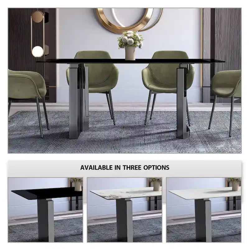 Astra Series Dining Table with Sintered Stone/Glass Top