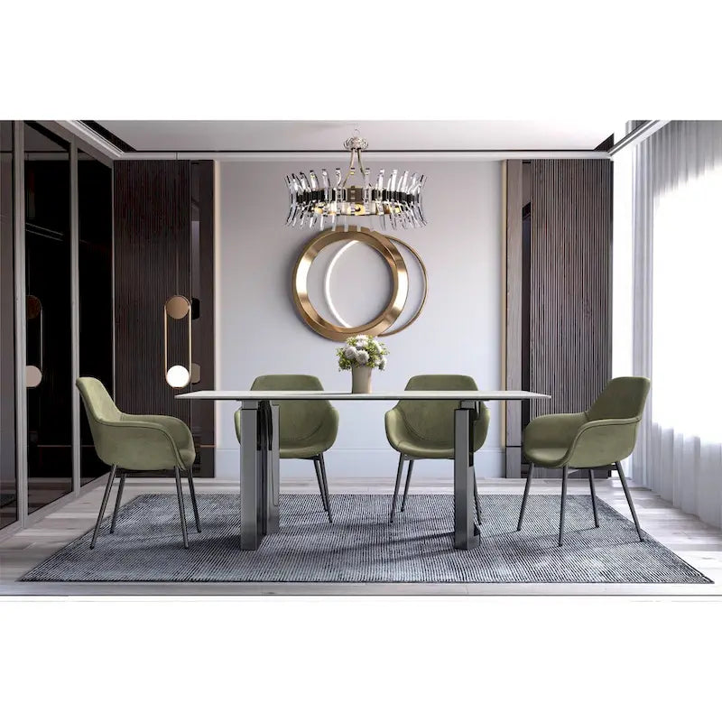 Astra Series Dining Table with Sintered Stone/Glass Top