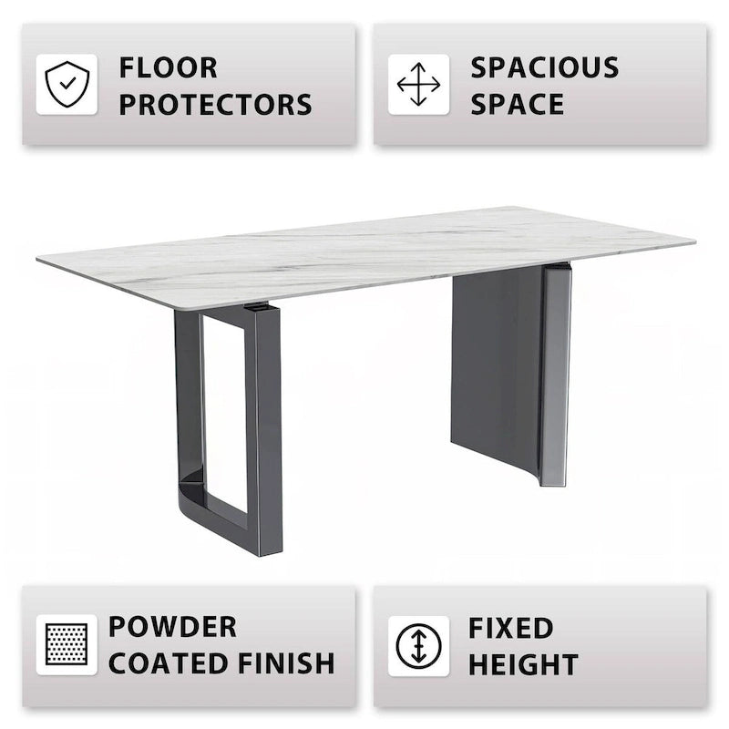 Astra Series Dining Table with Sintered Stone/Glass Top