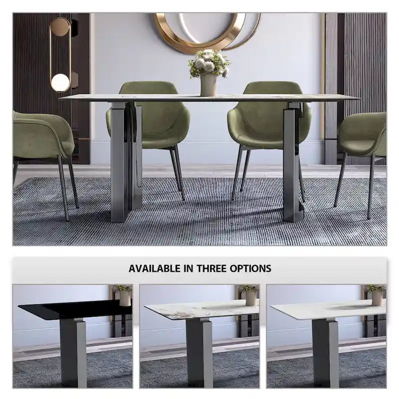 Astra Series Dining Table with Sintered Stone/Glass Top