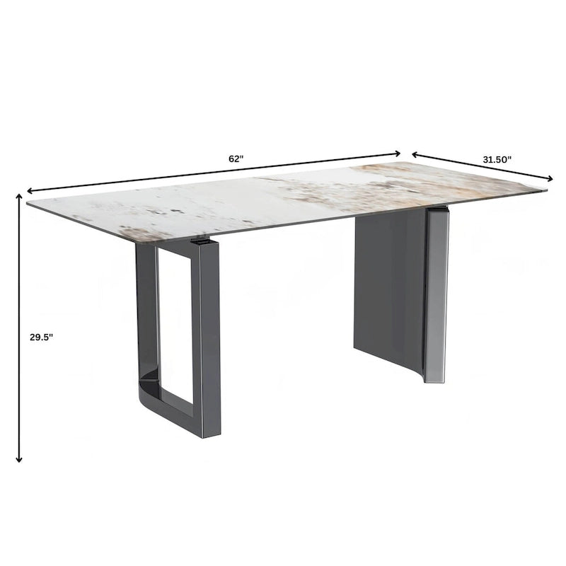Astra Series Dining Table with Sintered Stone/Glass Top