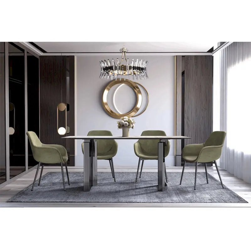 Astra Series Dining Table with Sintered Stone/Glass Top