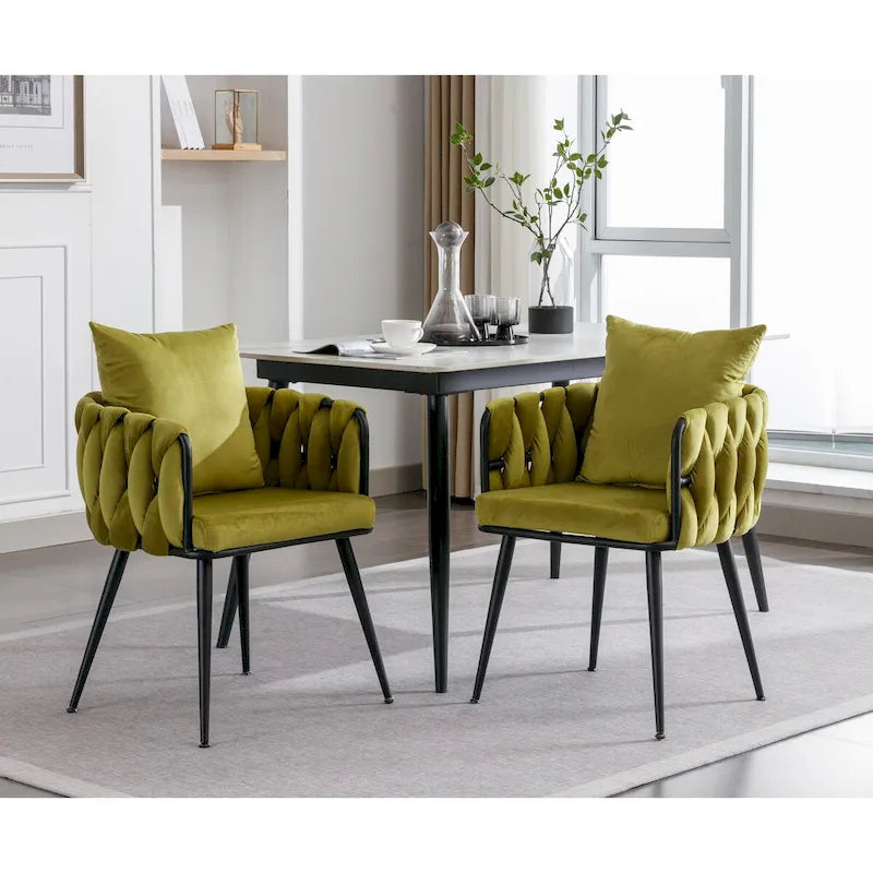 Modern Velvet Dining Chairs Set of 2 for Dining Room Kitchen Vanity Living Room