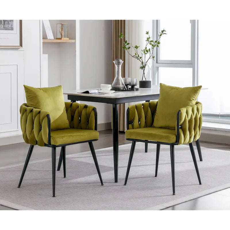 Modern Velvet Dining Chairs Set of 2 for Dining Room Kitchen Vanity Living Room