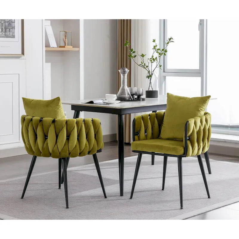 Modern Velvet Dining Chairs Set of 2 for Dining Room Kitchen Vanity Living Room