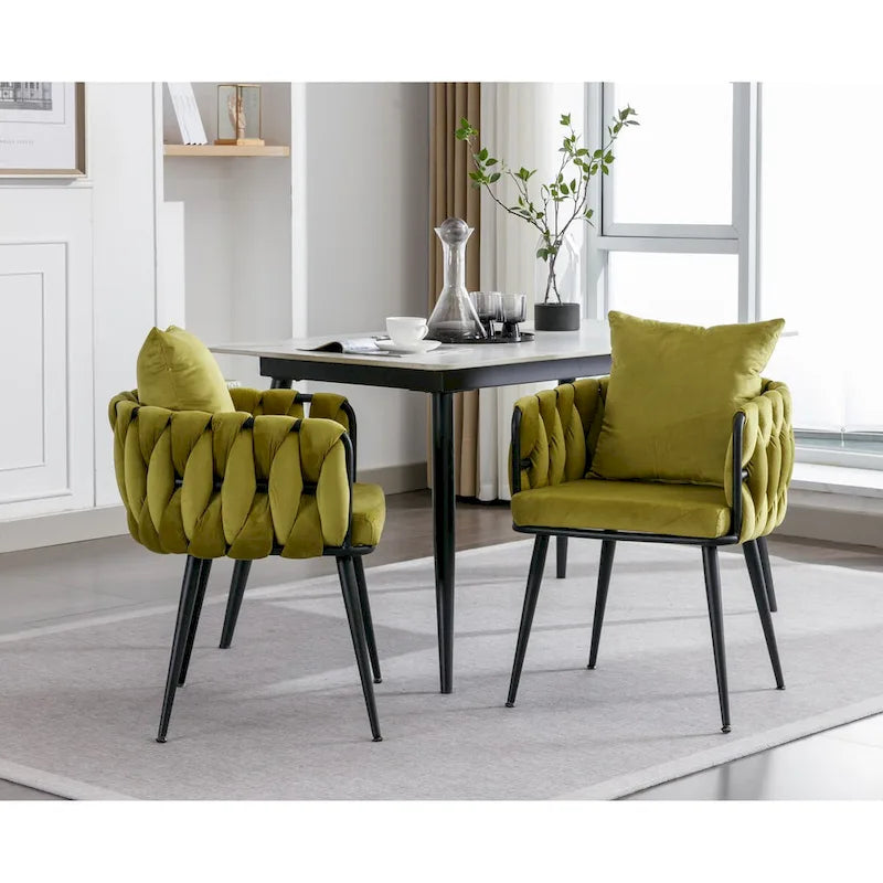 Modern Velvet Dining Chairs Set of 2 for Dining Room Kitchen Vanity Living Room