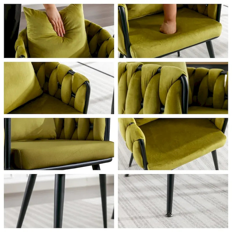 Modern Velvet Dining Chairs Set of 2 for Dining Room Kitchen Vanity Living Room