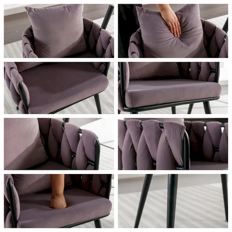 Modern Velvet Dining Chairs Set of 2 for Dining Room Kitchen Vanity Living Room