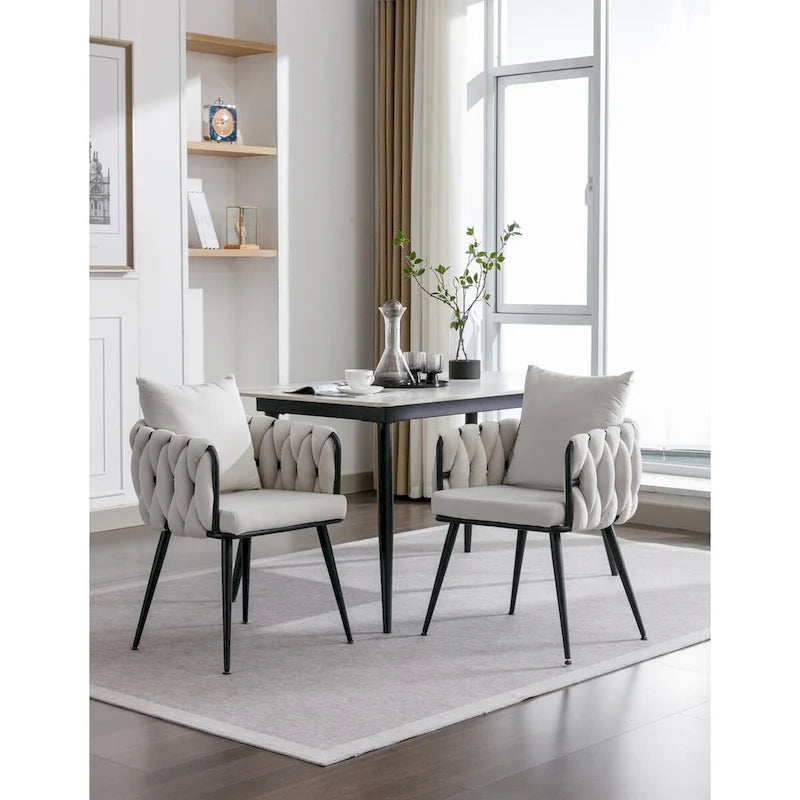 Modern Velvet Dining Chairs Set of 2 for Dining Room Kitchen Vanity Living Room