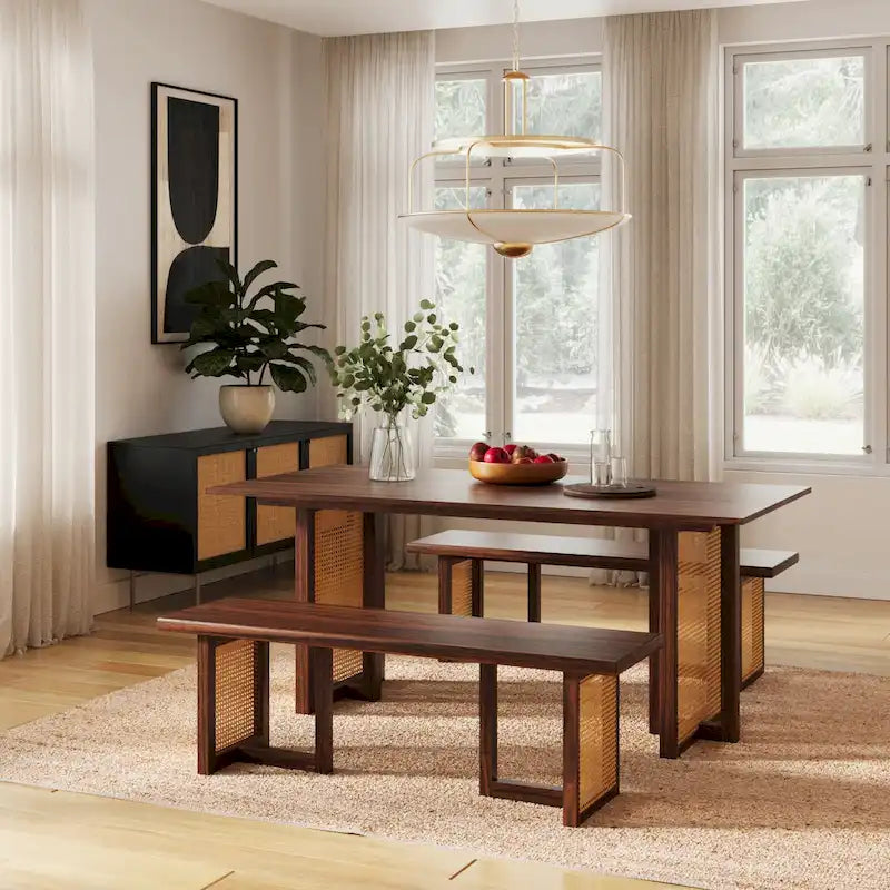 Havenwood Rectangular Dining Table with Cane Base