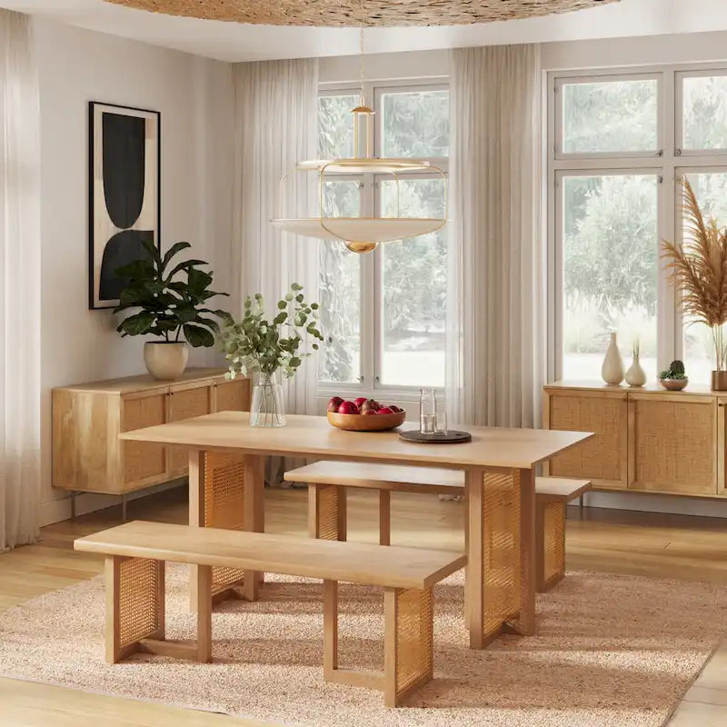 Havenwood Rectangular Dining Table with Cane Base