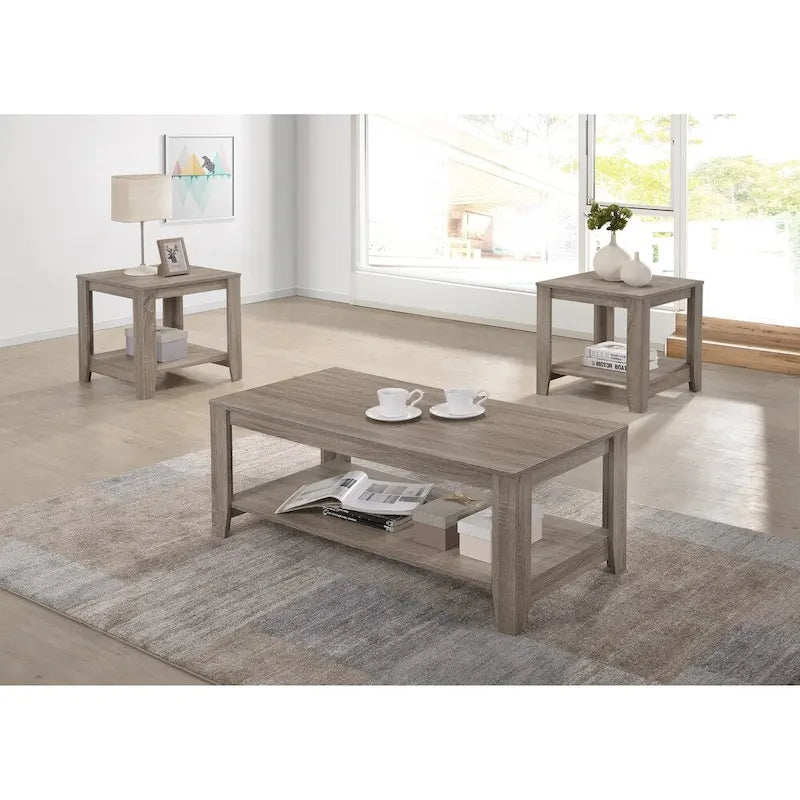 The Gray Barn Glendeer Taupe Distressed Square Cocktail Table