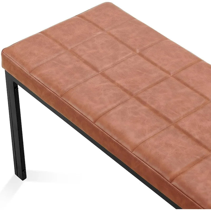 Howtai 36.6 Upholstered Leather PU Dining Bench