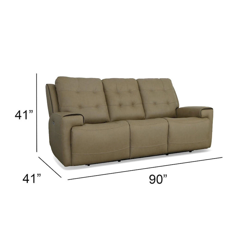 Iris Top Grain Leather Power Reclining Sofa with Power Headrests by Flexsteel