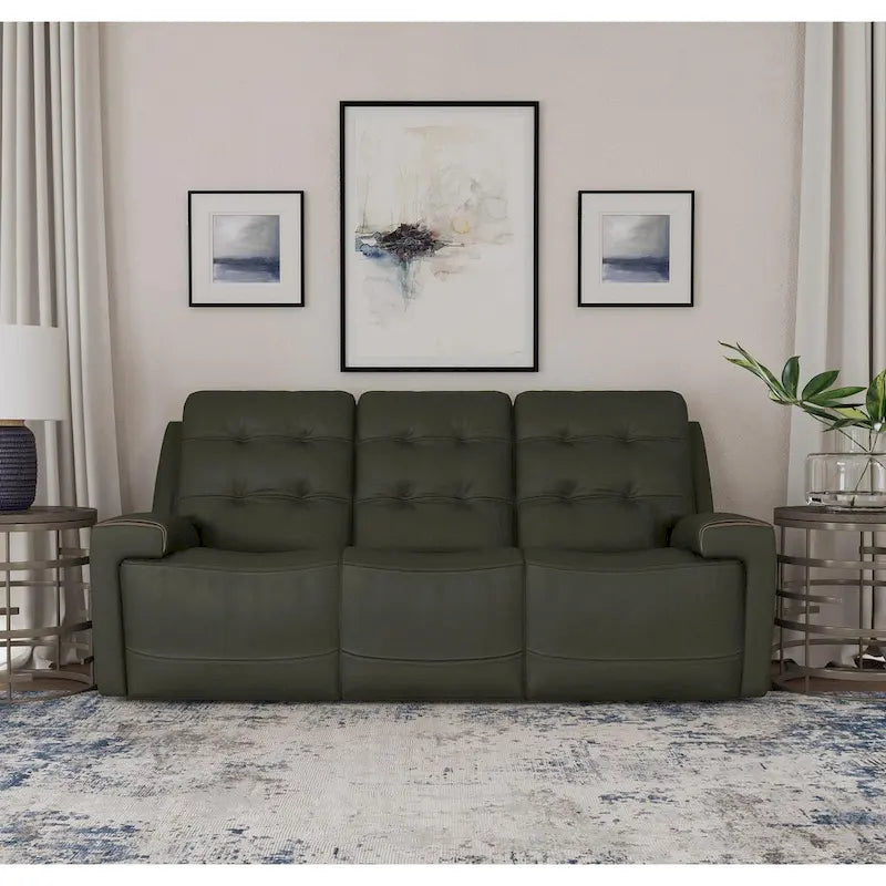 Iris Top Grain Leather Power Reclining Sofa with Power Headrests by Flexsteel