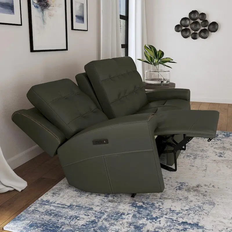 Iris Top Grain Leather Power Reclining Sofa with Power Headrests by Flexsteel