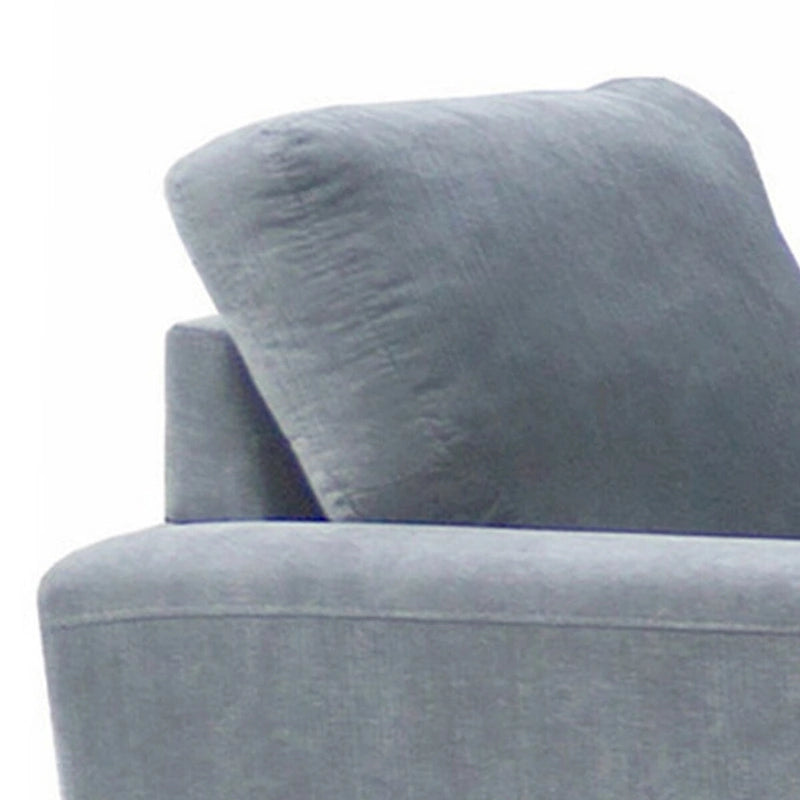 Jake 37 Inch Accent Sofa Armchair, Gray Chenille Foam Cushions, Metal Legs