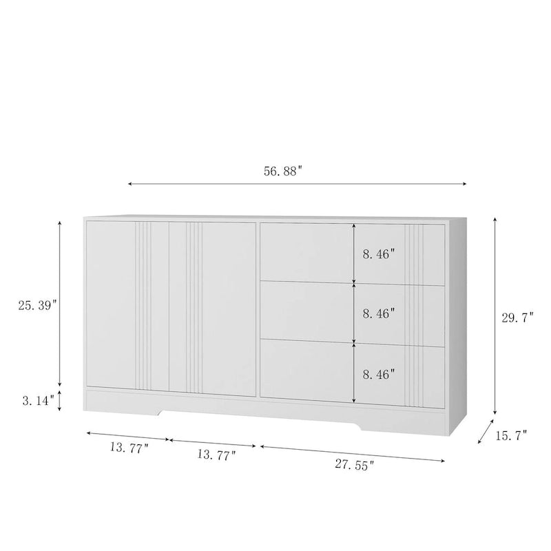 Sideboard Cabinet with Storage,Kitchen Buffet Storage Cabinet with Drawer and Doors, Large Coffee Bar with Adjustable Shelves