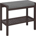 Shoe Rack Bench with Cushion Upholstered Padded Seat