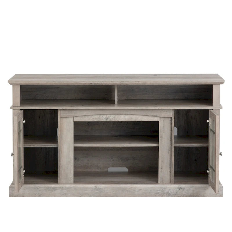 TV stand with electronic fireplace and remote control