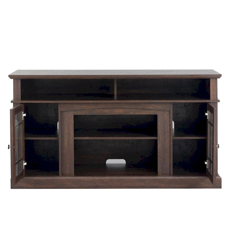 TV stand with electronic fireplace and remote control