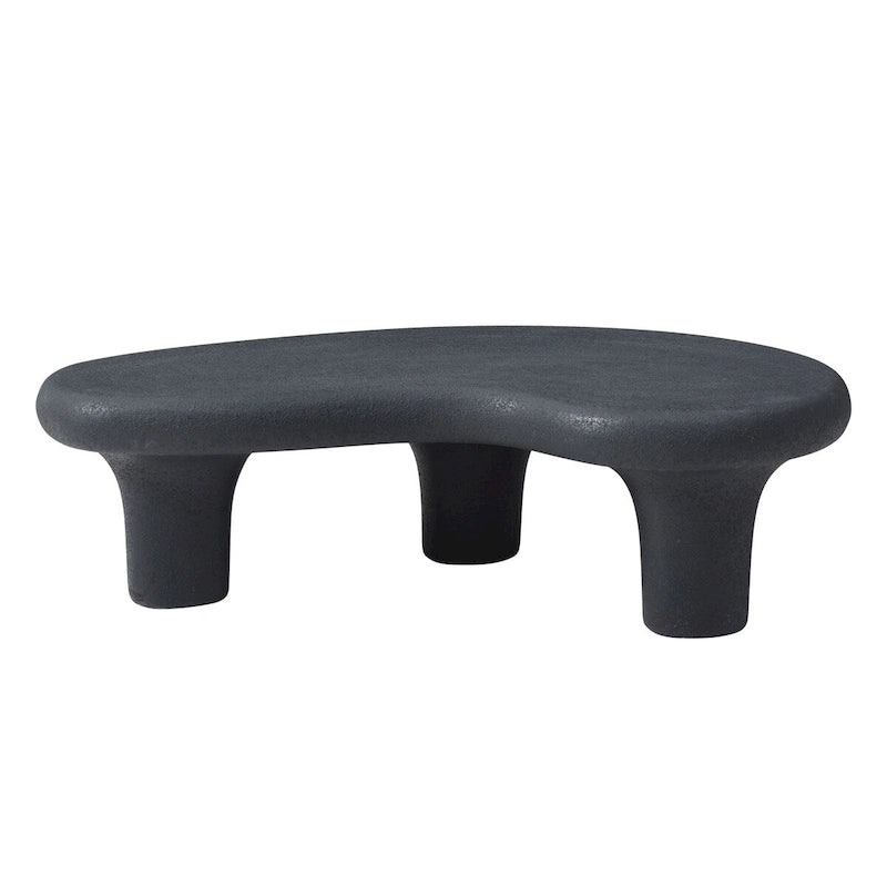 47.24 Fiberglass Cloud Coffee Table Vintage Table with 3 Support Legs, Irregular Center Table, No Need Assembly