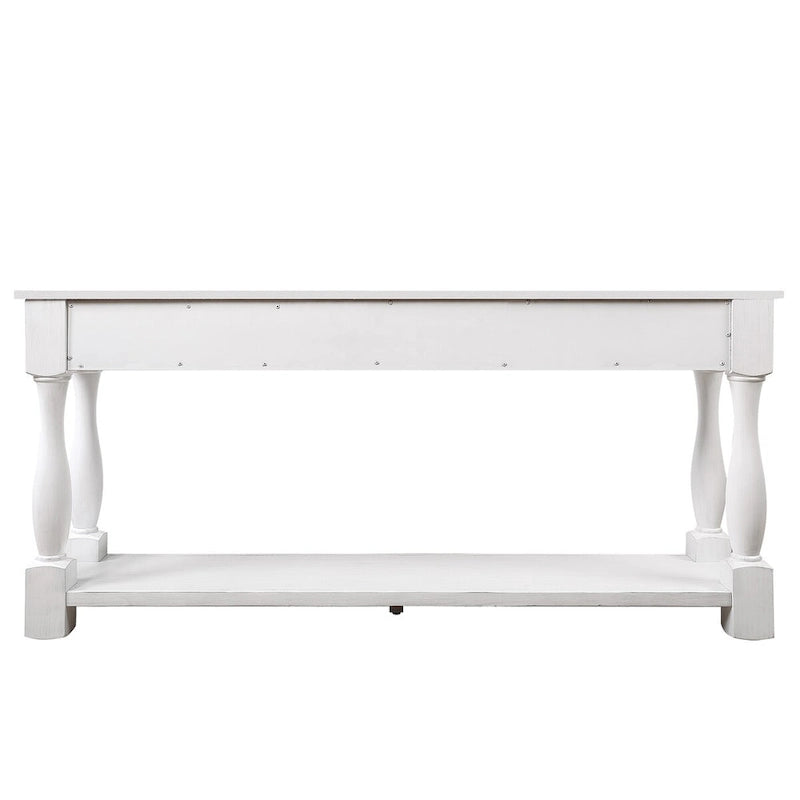 Wood Console Table with 3 Drawers and 1 Bottom Shelf