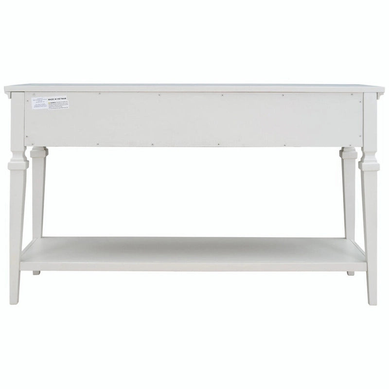 50L Classic Retro Style Console Table with Three Top Drawers and Open Style Bottom Shelf (Gray Wash)