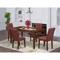 East West Furniture Dinette Set Contains a Rectangle Dining Table and Chairs, Mahogany (Pieces Options)