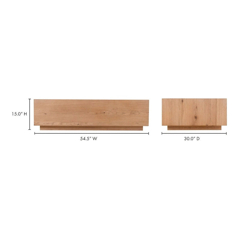 Aurelle Home Rustic Oak Rectangular Coffee Table
