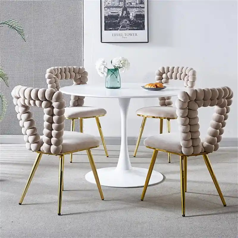GEITIN Modern Dining Chair with Metal Legs Set of 2