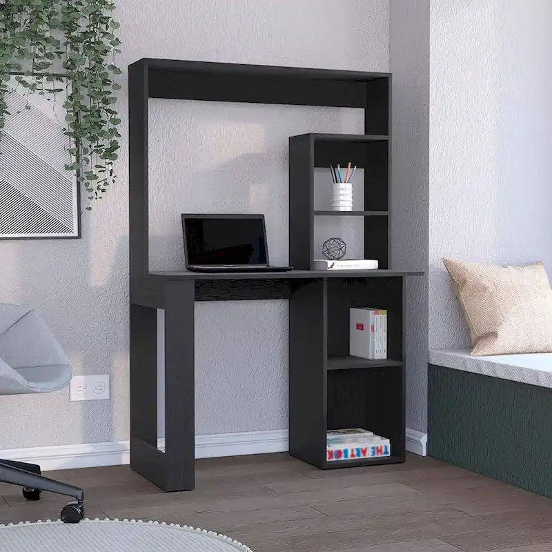 Desk With Hutch and Shelves,Computer Desk for Home Office