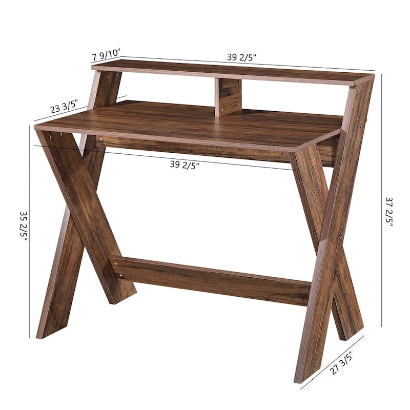 Ledel Wood Home Office Computer Desk Writing Desk With Open Shelf