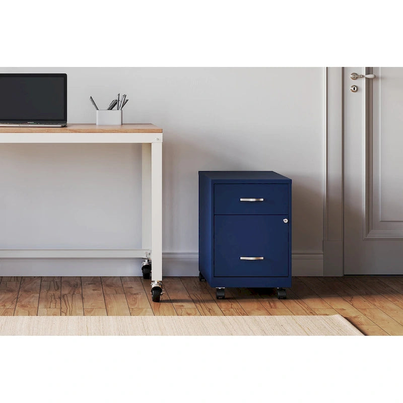 Space Solutions 18 Deep 2 Drawer Letter Width Mobile Vertical File Cabinet with Accessory Drawer