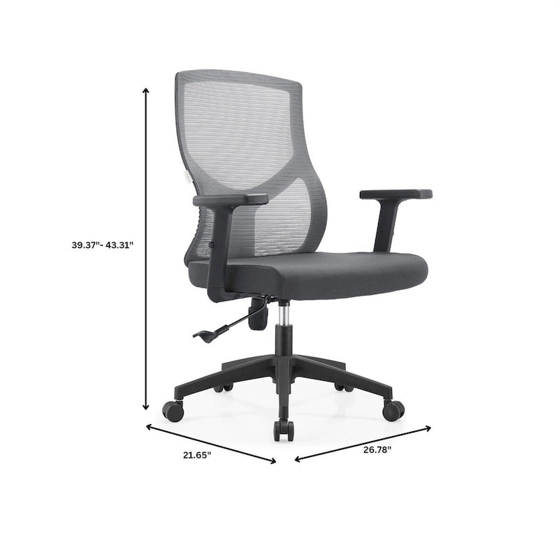 Glen Mid-Back Office Chair with Adjustable Height, Swivel and Tilt by LeisureMod