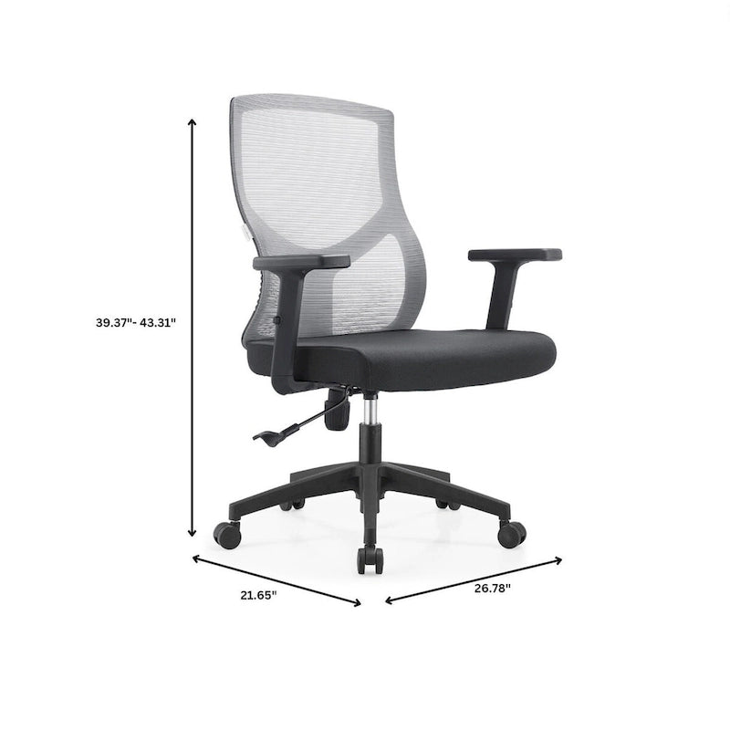 Glen Mid-Back Office Chair with Adjustable Height, Swivel and Tilt by LeisureMod