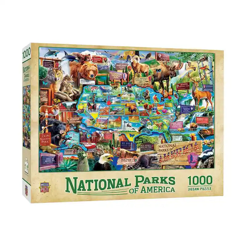 National Parks of America - Map Puzzle - 1000 Pcs - N/A