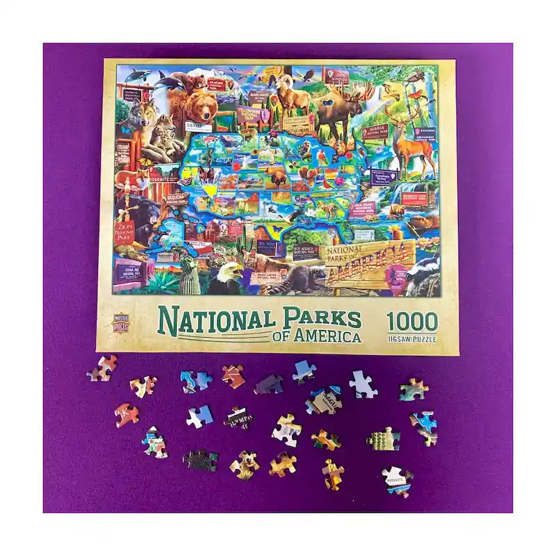 National Parks of America - Map Puzzle - 1000 Pcs - N/A