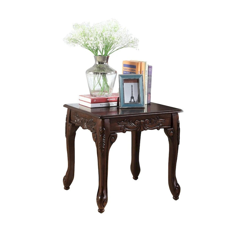 Traditional Wood End Table with Legs